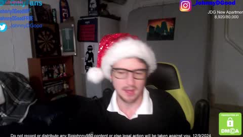 Snapshot of bigjohnny550 chatting on December 2024 10:58:01 PM Johnny D Good online show from December 2024 10:58:01 PM