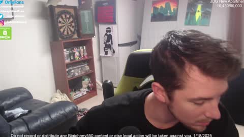 Snapshot of bigjohnny550 chatting on January 2025 11:10:02 PM Johnny D Good online show from January 2025 11:10:02 PM