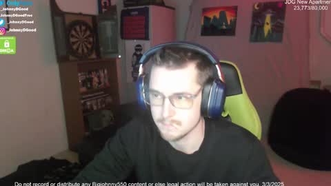 Snapshot of bigjohnny550 chatting on March 2025 08:11:01 PM Johnny D Good online show from March 2025 08:11:01 PM