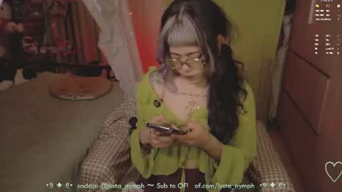 Snapshot of blushing_nymph chatting on June 2026 12:37:01 AM Im Nym Justa nymph on twitter and IG online show from June 2026 12:37:01 AM