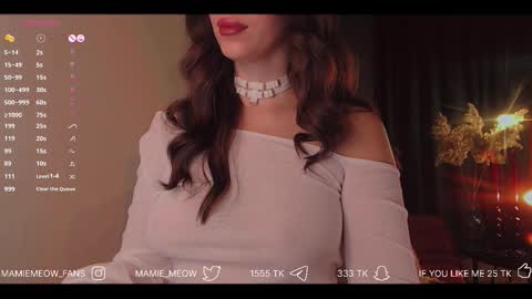 Snapshot of mamiemeow chatting on November 2025 05:40:02 AM Your Miss Alice online show from November 2025 05:40:02 AM